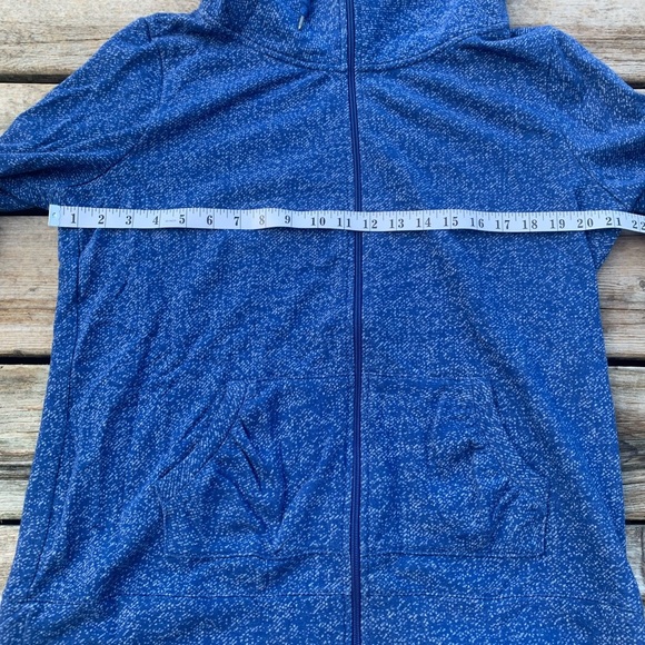 💛 George Plus Size 1X Blue Cowl Neck Full Zip Hoodie Jacket - Picture 4 of 6
